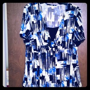 JM Collection short sleeve pullover blouse Size XL